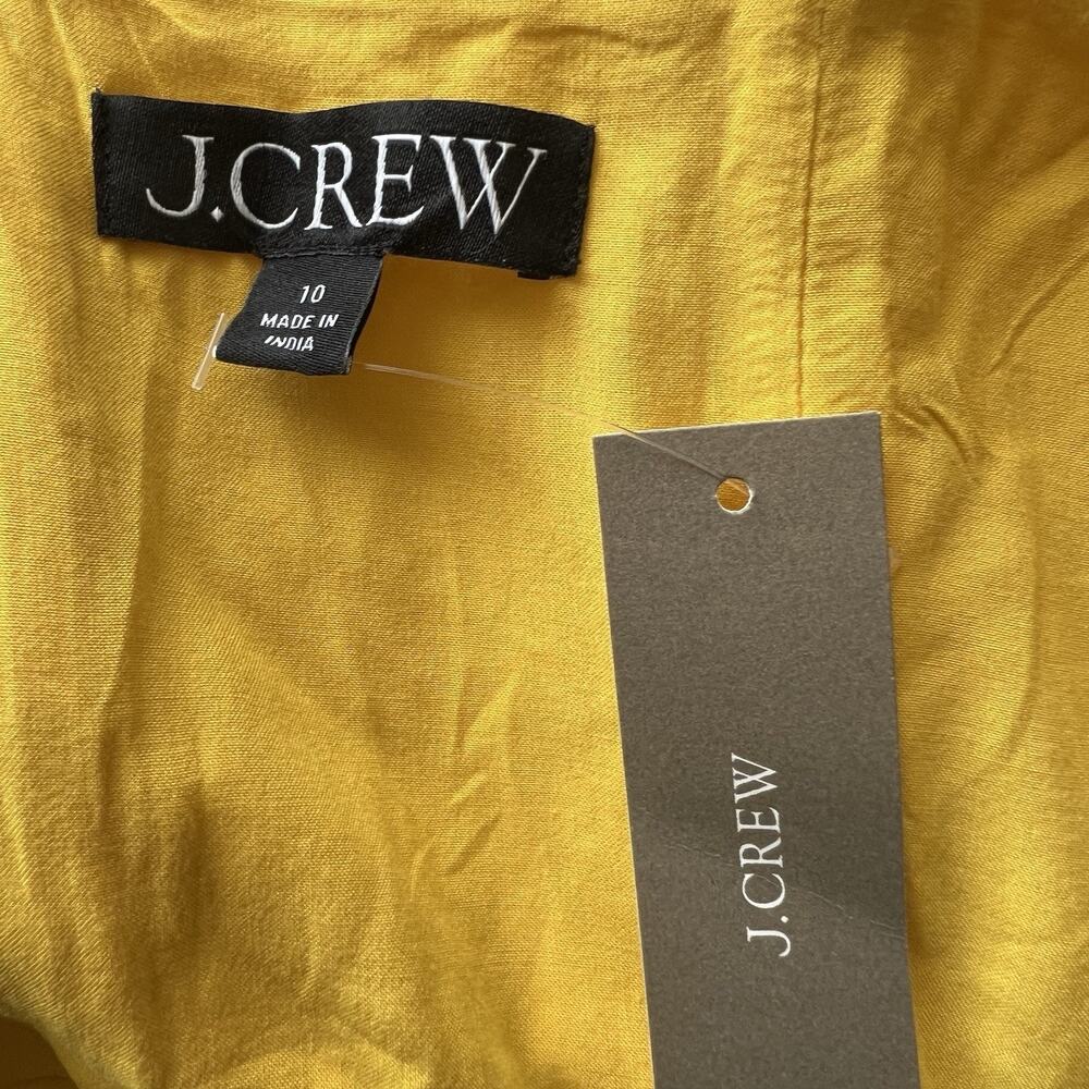 J.Crew Womens A-line Stretch Cotton Poplin Midi Dress Yellow Size 10 New - Picture 8 of 8
